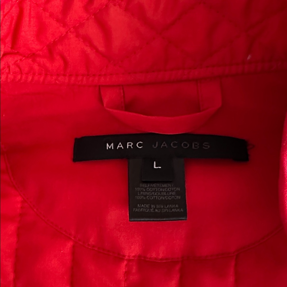 Marc Jacobs Red Floral Quilted Jacket with Black Embroidered Yoke - Picture 6 of 8